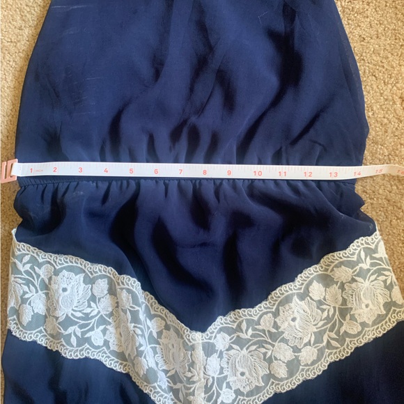 Charming Charlie Navy and White Floral Lace Long Maxi Dress - Picture 10 of 14